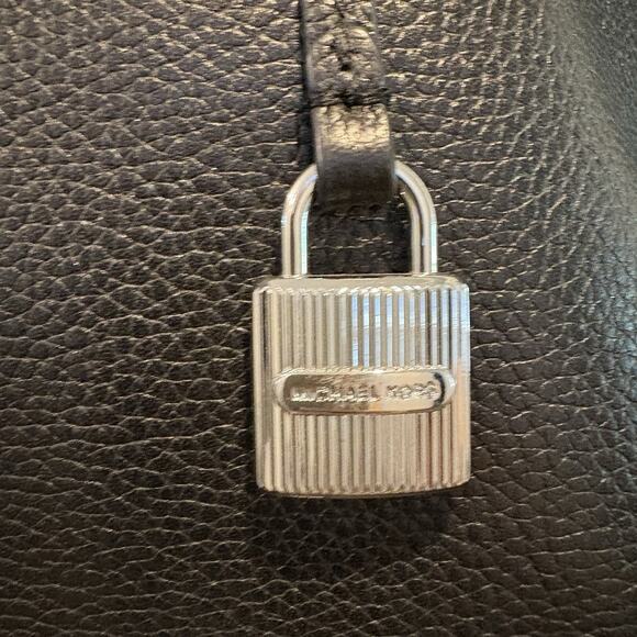 MICHAEL KORS Tote Bag Black Large Chain Mercer Work Bag Pebbled Leather Office - Picture 3 of 16